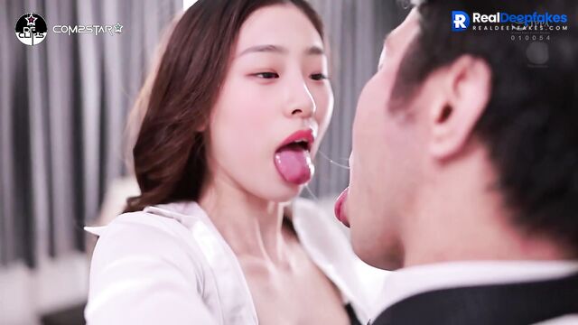 Hot kissing and sex with colleague (fake, hot Minji) / 민지 아이즈원