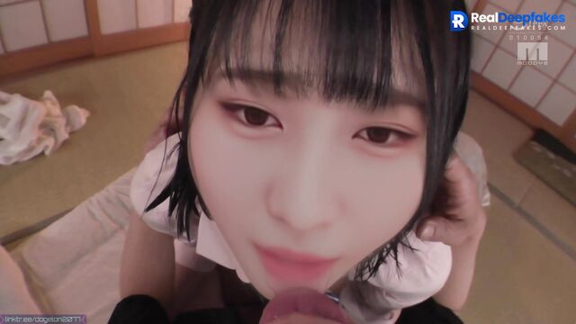 Midnight blowjob by slutty schoolgirl - fake Momo TWICE (모모 가짜 포르노)