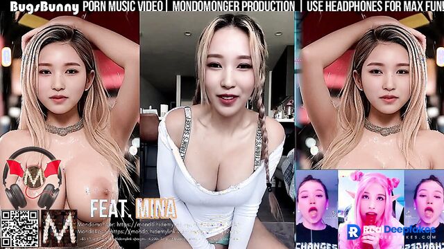Sexy Mina (미나 딥페이크) TWICE sucking cock & balls her partner - fakeapp