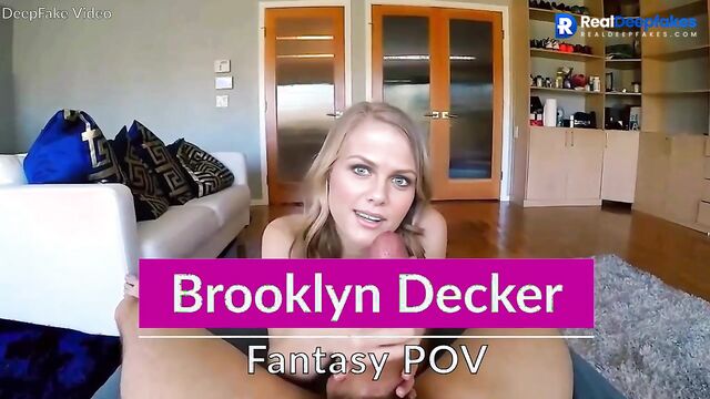 Young pretty blonde making footjob with an oil - fake Brooklyn Decker