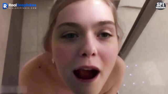 Pretty Hollywood face was cumed - Elle Fanning in hot ai scenes
