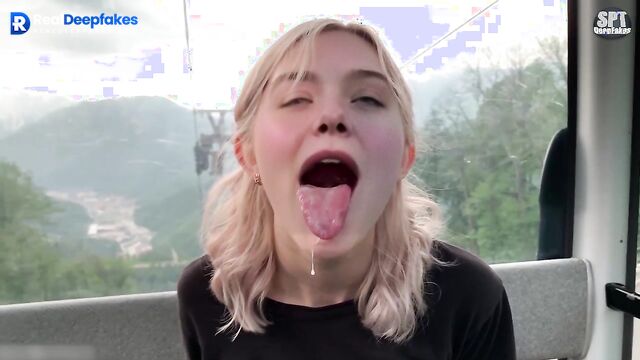 Pretty Hollywood face was cumed - Elle Fanning in hot ai scenes