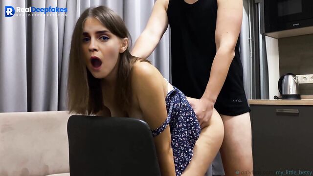Big long cock in her small mouth (Emma Watson pov deepfake video)