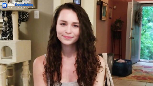 Skinny brunette was fucked by bbc / Emilia Clarke pov deepfake video
