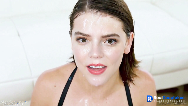 Her mouth is the place for sperm drain - (Anya Taylor-Joy fake porn)