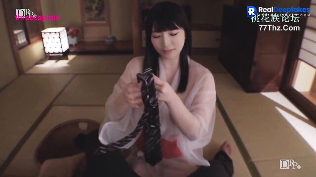 Yena (예나) IZ*ONE / IZONE (아이즈원) in a transparent kimono sucks cock