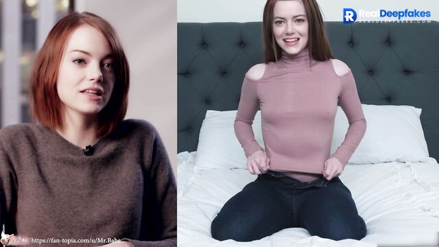 Sexy redhead Emma Stone enjoys herself in a porn audition /AI porn