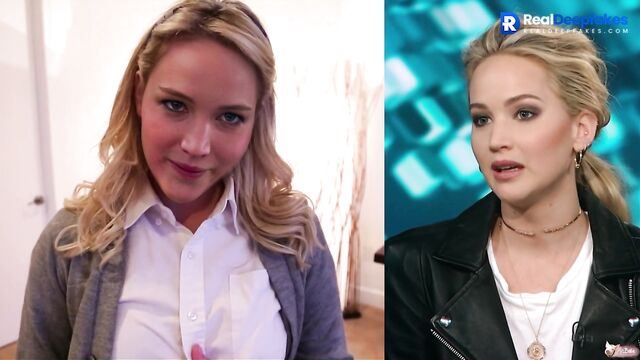 Sexy blonde Jennifer Lawrence has a beautiful juicy pussy