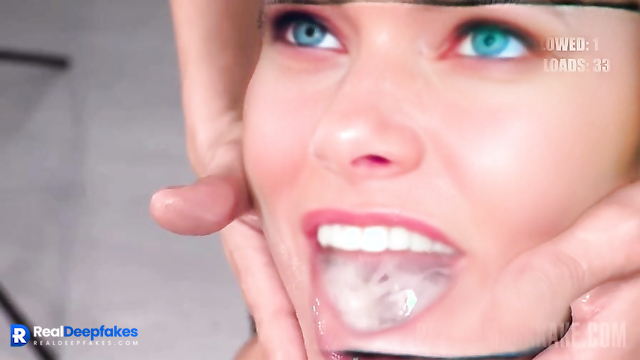 74 guys cum in her mouth & her face -...