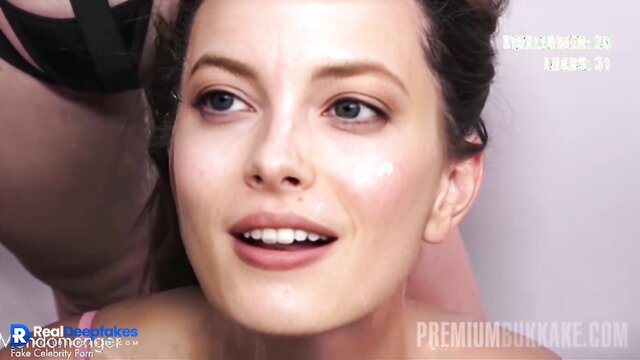 Pretty mouth takes some splooge in a ...