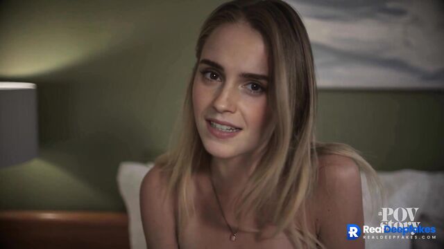 Beautiful teen Emma Watson could not resist stepbro's cock /fake porn