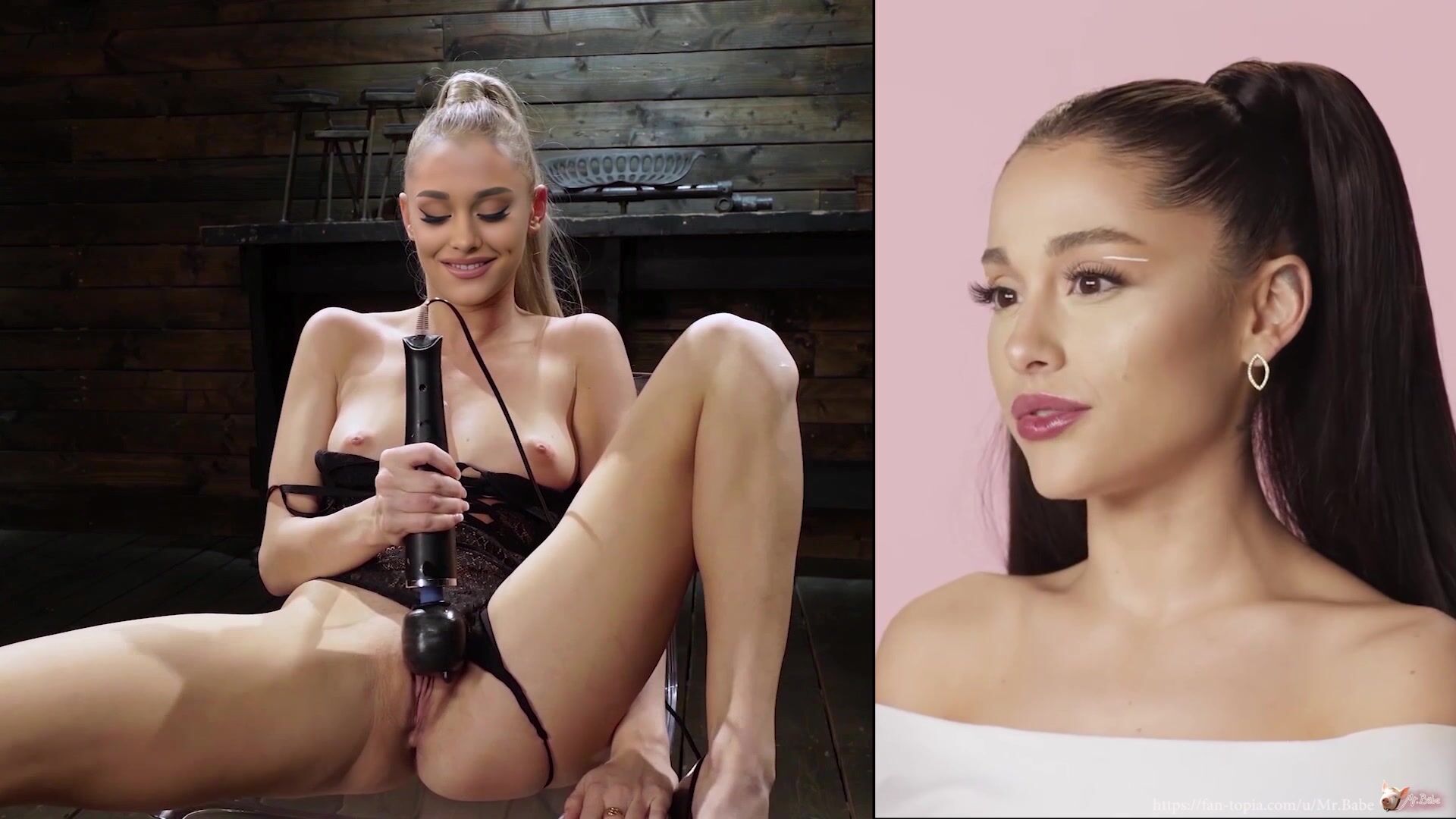 Sexy, petite babe <b>Ariana</b> <b>Grande</b> having fun with fuck machine - deepfake.