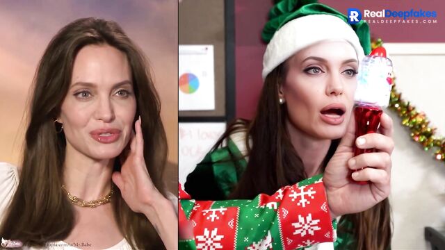 Angelina Jolie Christmas celeb sex. Her main wish about big dick came true