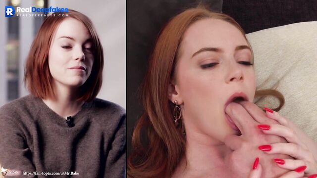 Redhaired dissolute babe Emma Stone was fucked by sexy athlete, ai