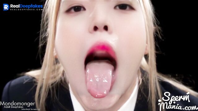 Hot blonde schoolgirl IU eats sperm, fakeapp - 아이유 딥페이크