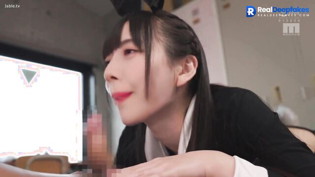 Chinese schoolgirl sucking cock at classroom, ai - 鞠婧禕 智能换脸