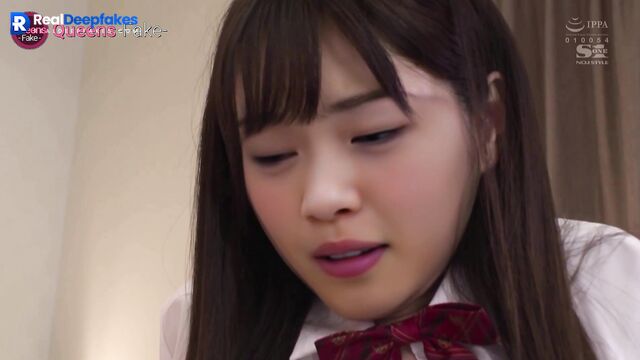 Schoolgirl enjoying her first cunni, fake Nanase Nishino / 西野七瀬 乃木坂46