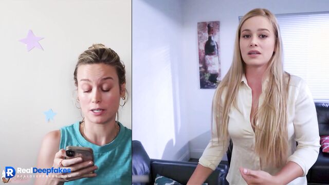 Blonde sucking cock to boyfriend her best friend - fake Brie Larson