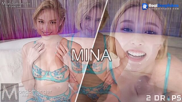 Busty blonde sucking fingers - Mina TWICE hot deepfake porn (미나 열정적 섹스)