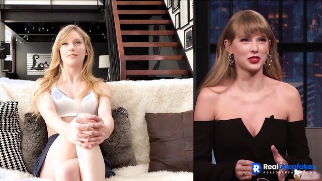 Sexy blonde having fun with ex-boyfriend - Taylor Swift ai scenes