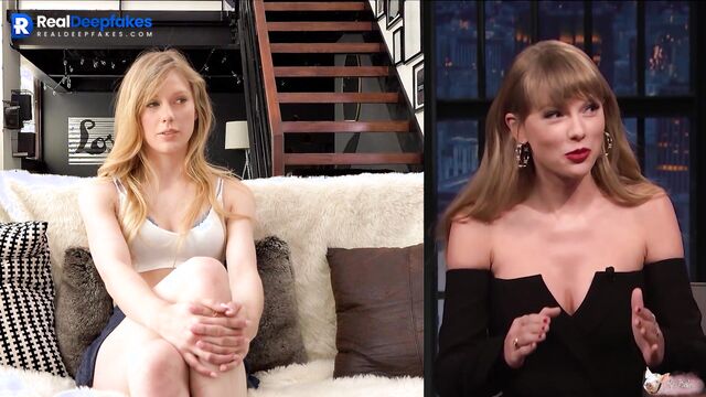 Sexy blonde having fun with ex-boyfriend - Taylor Swift ai scenes