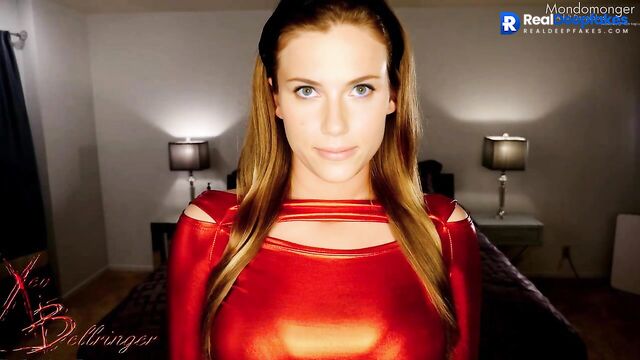 Cumshot on hair and pretty face, Scarlett Johansson pov deepfake video