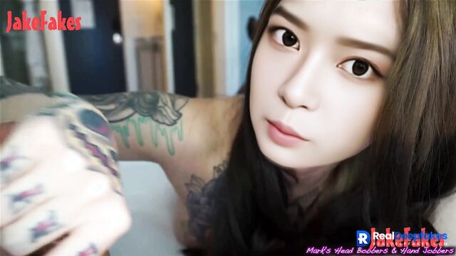 Tattooed whore making hot handjob, Minju sex scene (김민주 아이즈원)