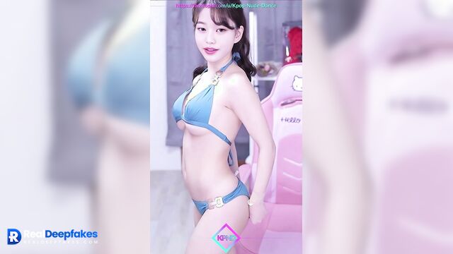 Lazy dancing in sexy bikini - Wonyoung IVE face swap (장원영 열정적 섹스)
