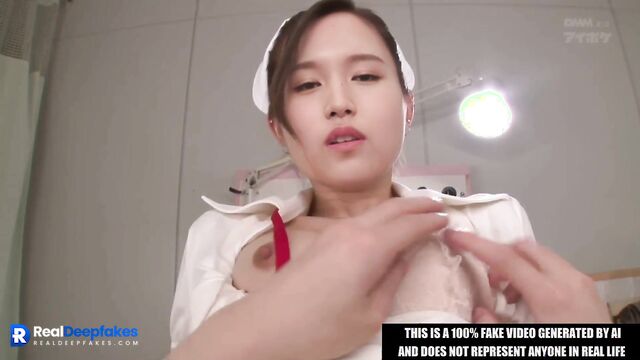 Professional handjob by hot nurse Mina TWICE, fakeapp (미나 어른들의 비디오)