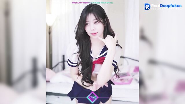 Cute schoolgirl dancing in sexy suit / 유나 딥페이크 / Yuna solo A.I.