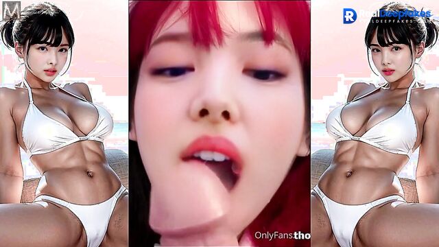 Cumshot swallow on paradise islands / 나연 트와이스 Nayeon deepfake video