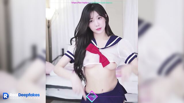 (태연 가짜 포르노) sex scenes with hot schoolgirl Taeyeon SNSD - erotcic dance